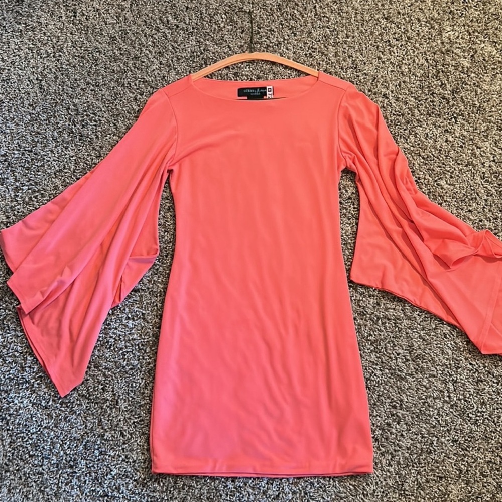 Marciano Elegant Pink Flare Sleeve Dress